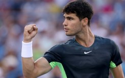 World number one Carlos Alcaraz celebrates a point in his semi-final win over Hubert Hurkacz at the ATP/WTA Cincinnati Open