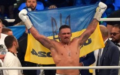 Joy of victory - Ukraine's reigning world heavyweight champion Oleksandr Usyk celebrates his ninth-round knockout of Britain's Daniel Dubois in Wroclaw