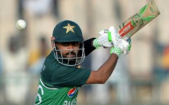 Top of the world: Pakistan captain Babar Azam on his way to his 19th ODI century on Wednesday