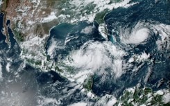 Tropical Storm Idalia is seen off the coast of Mexico in an image obtained from the National Oceanic and Atmospheric Administration