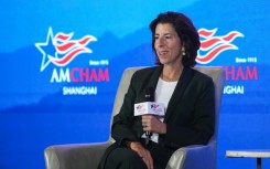 US Secretary of Commerce Gina Raimondo speaks at AmCham Shanghai's Women's Executive Network's 2023 WeForShe Conference in Shanghai on August 30, 2023.