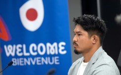 Do or die: Japan captain Kazuki Himeno faces the media in Toulouse