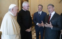 Sylvester Stallone visits Pope at Vatican