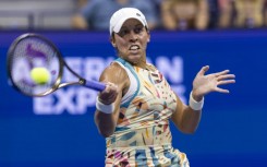 Madison Keys hits a return to Marketa Vondrousova during her US Open quarter-final victory on Wednesday