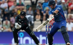 Cut above: England's Liam Livingstone hits out during the 2nd ODI in Southampton as New Zealand captain and wicketkeeper Tom Latham looks on