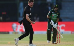 Injured - New Zealand paceman Adam Milne (L) 