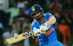 KL Rahul plays a shot on his way to an unbeaten 111 as India reached 356-2 in the Asia Cup Super Four match against Pakistan in Colombo