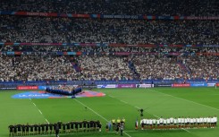 New Zealand and France during the national anthems last Friday