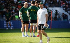 Jacques Nienaber (C) took over from Rassie Erasmus as head coach after the 2019 Rugby World Cup