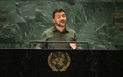 Ukrainian President Volodymyr Zelensky addresses the 78th United Nations General Assembly