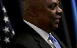 US Secretary of Defence Lloyd Austin attends an in-person Ukraine Defence Contact Group meeting at Ramstein Air Base in Germany on September 19, 2023