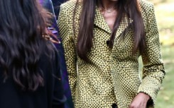 Model Naomi Campbell arrives for British fashion house Burberry's Spring/Summer 2024 collection