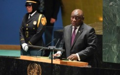 South African President Cyril Ramaphosa addresses the 78th United Nations General Assembly