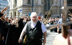 "Game of Thrones" author George RR Martin arrives to attend a book signing in France in 2014, awaited by more than a thousand fans