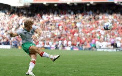 Portugal full-back Nuno Sousa Guedes unsuccessfully takes a penalty kick in the last play of the game against Georgia