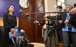 Germany's Foreign Minister Annalena Baerbock before the EU-Ukraine meeting in Kyiv