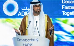 The president of the COP28 climate talks, Sultan Al Jaber, urged industry figures at the ADIPEC oil  conference to curb emissions and expand use of renewables
