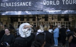 Fans of US musician Beyonce queue to buy merchandise at the Friends Arena to watch her first concert of the World Tour named “Renaissance”, in Solna, north of Stockholm on May 10, 2023