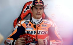 Marc Marquez in the pits ahead of the  most recent Grand Prix in Japan 