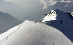 Mont Blanc's final metres are of ice and snow that grow and shrinks over time