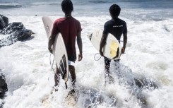 A local club, along with the NGO Provide The Slide, supply the surfers with boards