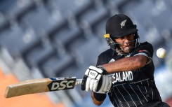 In the runs again: New Zealand's Rachin Ravindra plays a shot on Monday against the Netherlands