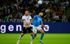 Gianluca Scamacca (R) is yet to score for Italy