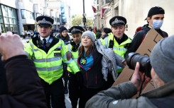 Swedish climate activist Greta Thunberg denounced 'spineless politicians' as she participated in a London protest
