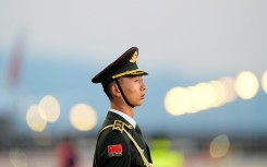 A guard honor stands at Beijing Capital International Airport, prior to the arrival of Ethiopian Prime Minister Abiy Ahmed, as he attends the Third Belt and Road Forum in Beijing, China, October 16, 2023.