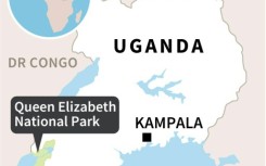 Map of Uganda locating the Queen Elizabeth National Park, where three people were killed 