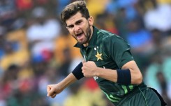 Five-wicket haul: Pakistan's Shaheen Shah Afridi celebrates after taking the wicket of Australia's Marcus Stoinis 