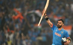 King Kohli: The Indian superstar celebrates after scoring a century against Bangladesh in Pune