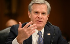 FBI Director Christopher Wray testifying before the Senate Homeland Security and Government Affairs Committee