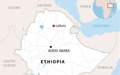 Map of Ethiopia locating the UNESCO World Heritage site of Lalibela