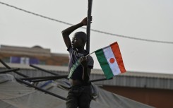 Protesters demand the departure of the French army from Niger in September 2023