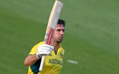 Ton-up: Australia's Mitchell Marsh celebrates his century against Bangladesh