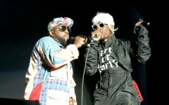 Rappers Big Boi (L) and Andre 3000 of OutKast perform during the 2014 Governors Ball Music Festival on Randall's Island on June 6, 2014, in New York City