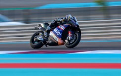 CryptoData RNF MotoGP Team's Spanish rider Raul Fernandez competes at the Qatar MotoGP at the Losail International Circuit