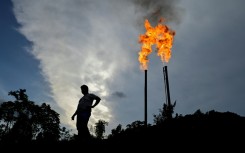 A gas flare from a refinery in Ecuador 
