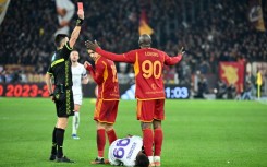 Romelu Lukaku was sent off in Roma's 1-1 draw with Fiorentina on Sunday