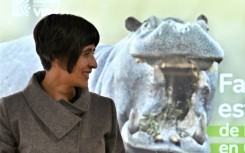 Colombia's Environment Minister Susana Muhamad smiles during a press conference to announce that some of the 166 hippopotamuses belonging to slain cocaine baron Pablo Escobar will be euthanized