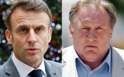 Macron (L) said he had 'huge admiration' for Depardieu