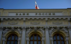 A view of the Russian Central Bank headquarters in downtown Moscow on February 28, 2022