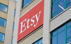 The Etsy company logo is seen at its New York headquarters building on December 13, 2023