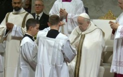 Pope Francis marks Christmas Eve mass at St. Peter's Basilica