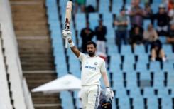 India's KL Rahul celebrates after scoring a century on the second day of the first cricket Test match against South Africa in Centurion