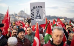 President Erdogan's party led a major protest against the Gaza war on Monday