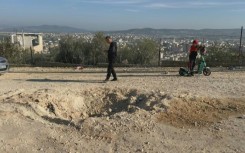 Crater caused by bomb that killed Israeli police officer in Jenin