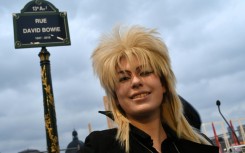 A fan on the new 'Rue David Bowie' in the French capital's 13th district