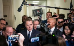 Hunter Biden, son of US President Joe Biden, departs a House Oversight Committee meeting at Capitol Hill on January 10, 2024 in Washington, DC
